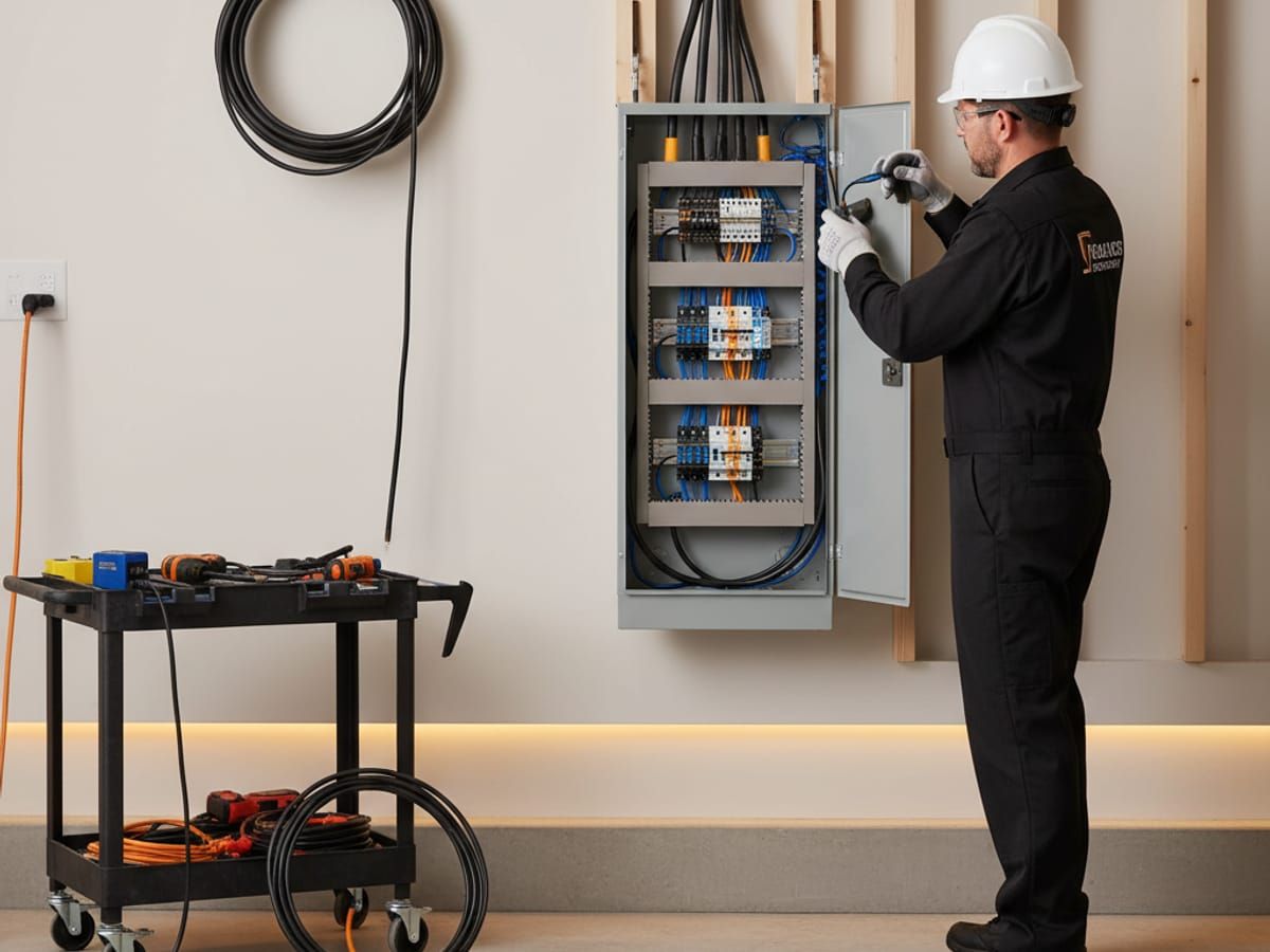 Modern electrical panel upgrade installation in Sonoma County home